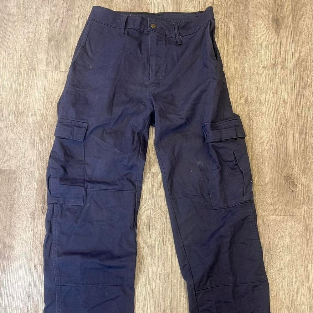 Safe Tech Navy cargo pants with multiple pockets. Made in America 30x32